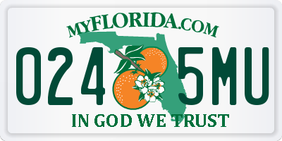 FL license plate 0245MU