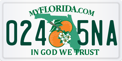 FL license plate 0245NA