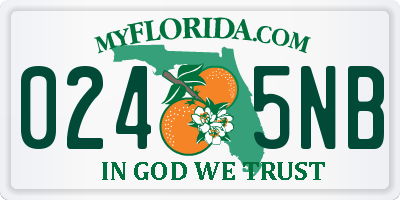 FL license plate 0245NB
