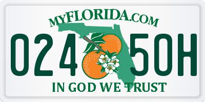 FL license plate 0245OH