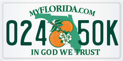FL license plate 0245OK