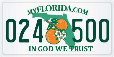 FL license plate 0245OO