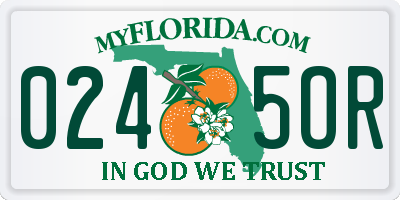 FL license plate 0245OR