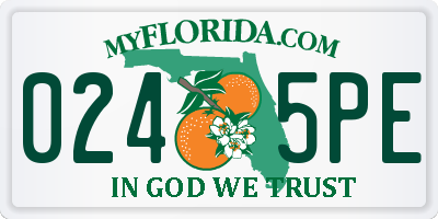 FL license plate 0245PE