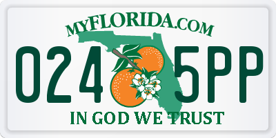 FL license plate 0245PP