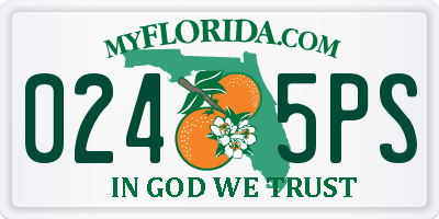 FL license plate 0245PS