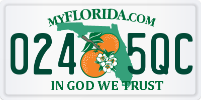 FL license plate 0245QC