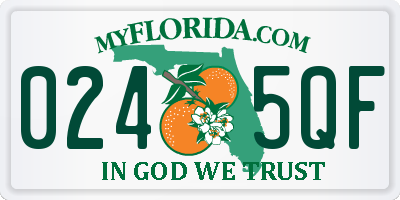 FL license plate 0245QF
