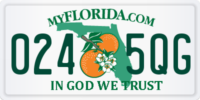 FL license plate 0245QG