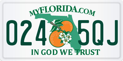FL license plate 0245QJ
