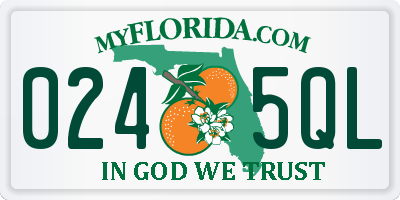 FL license plate 0245QL