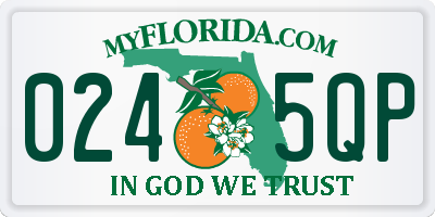 FL license plate 0245QP
