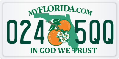 FL license plate 0245QQ