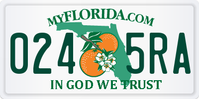 FL license plate 0245RA