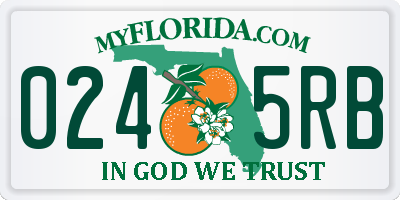 FL license plate 0245RB