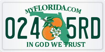 FL license plate 0245RD