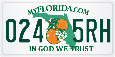 FL license plate 0245RH