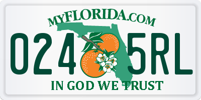 FL license plate 0245RL