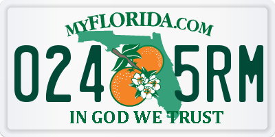 FL license plate 0245RM