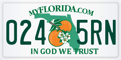 FL license plate 0245RN