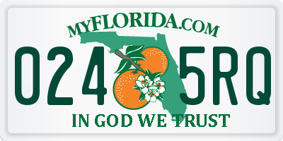 FL license plate 0245RQ