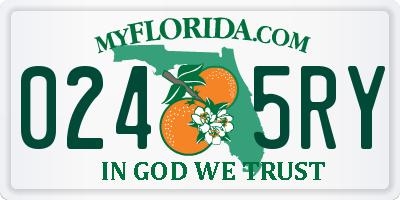 FL license plate 0245RY