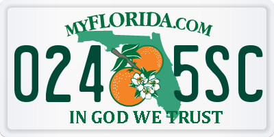 FL license plate 0245SC