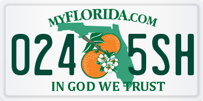 FL license plate 0245SH