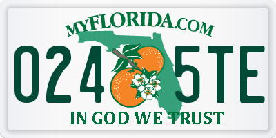 FL license plate 0245TE