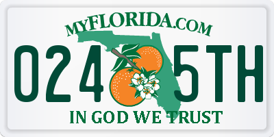 FL license plate 0245TH