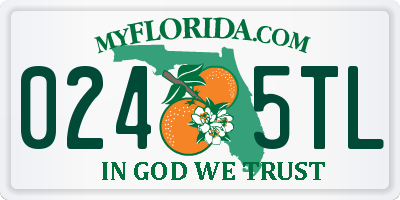 FL license plate 0245TL