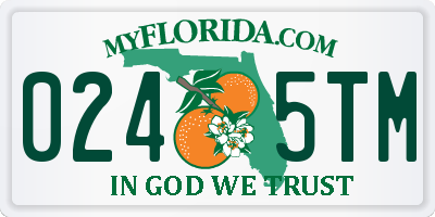 FL license plate 0245TM