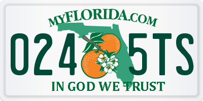 FL license plate 0245TS