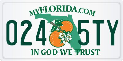 FL license plate 0245TY