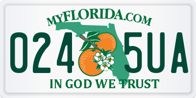 FL license plate 0245UA