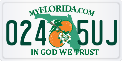 FL license plate 0245UJ