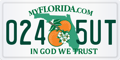FL license plate 0245UT