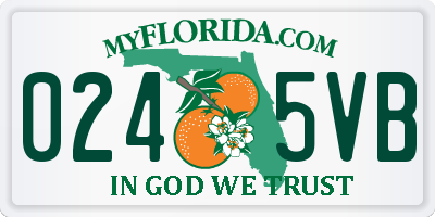FL license plate 0245VB