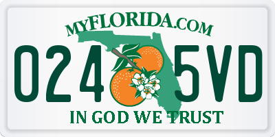 FL license plate 0245VD