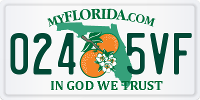 FL license plate 0245VF