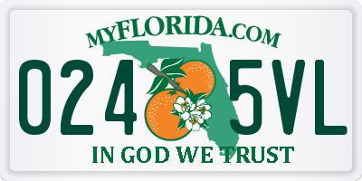 FL license plate 0245VL