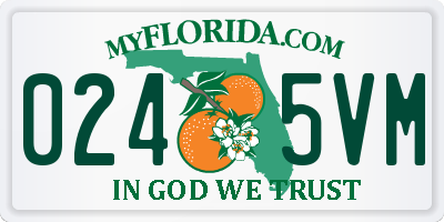 FL license plate 0245VM