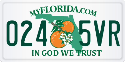 FL license plate 0245VR