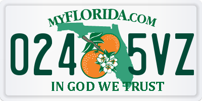 FL license plate 0245VZ
