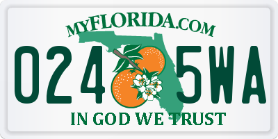 FL license plate 0245WA