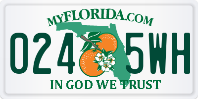 FL license plate 0245WH