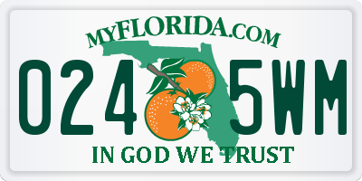 FL license plate 0245WM