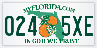 FL license plate 0245XE