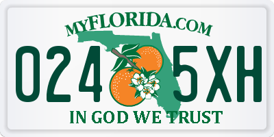 FL license plate 0245XH