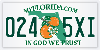 FL license plate 0245XI